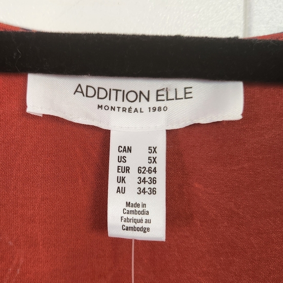 Addition Elle Orange Floral Swing Tank Top New NWT Plus Size 5X Tunic Stretchy - Picture 5 of 7